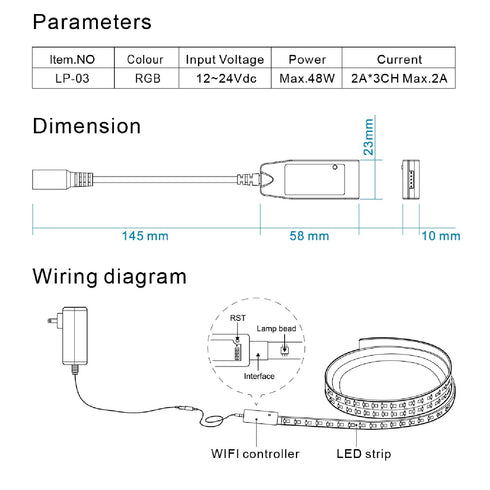 RGB LED Strip Lights Remote Control 16.4 ft | WBM SMART